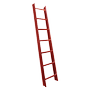 Roof ladder, aluminum, stationary, red