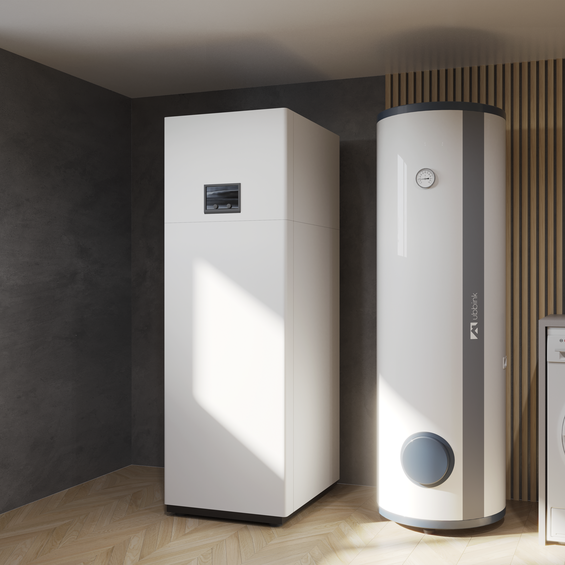 Caelio SR 200 HP domestic hot water cylinder 570 x 1746mm enamelled steel white